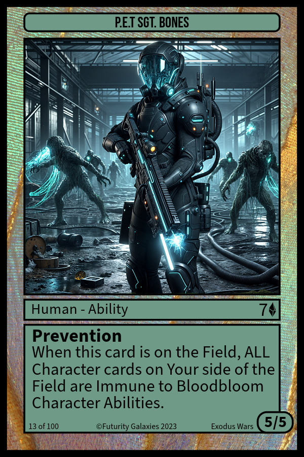 NFT P.E.T Sgt. Bones #13 from Futurity Galaxies: Trading Cards