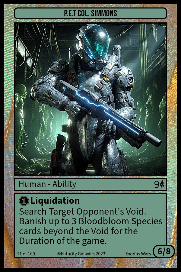 NFT P.E.T Col. Simmons #11 from Futurity Galaxies: Trading Cards