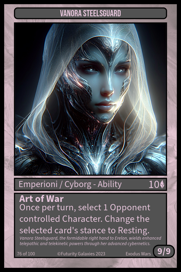 NFT Vanora Steelsguard #76 from Futurity Galaxies: Trading Cards