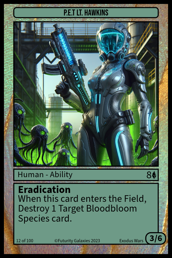NFT P.E.T Lt. Hawkins #12 from Futurity Galaxies: Trading Cards